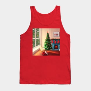 Merry Christmas Trees Joyful Xmas Santa Blessing Christmas Eve Tank Top